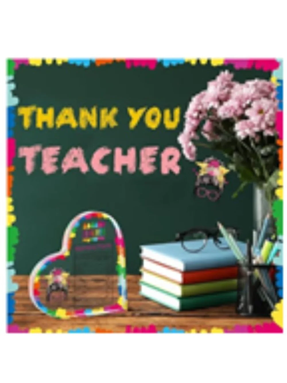 Yookeer's Teacher Appreciation Gift - 4 Inch Heart-Shaped Acrylic Paperweight